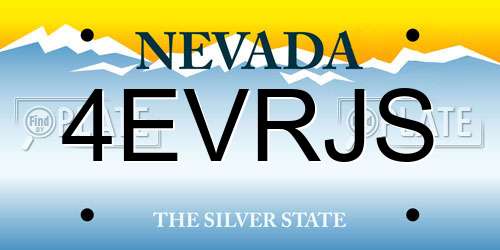4EVRJS Nevada License Plate