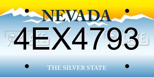 4EX4793 Nevada License Plate