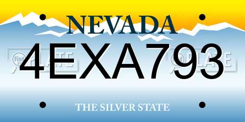 4EXA793 Nevada License Plate