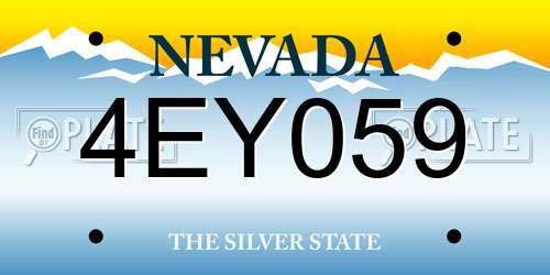4EY059 Nevada License Plate
