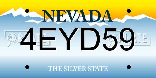 4EYD59 Nevada License Plate