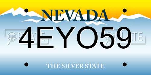 4EYO59 Nevada License Plate