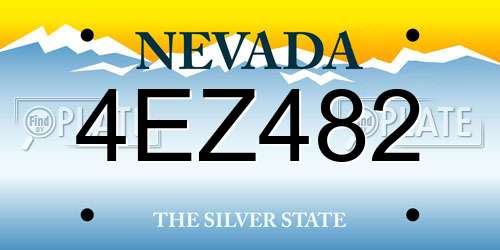 4EZ482 Nevada License Plate