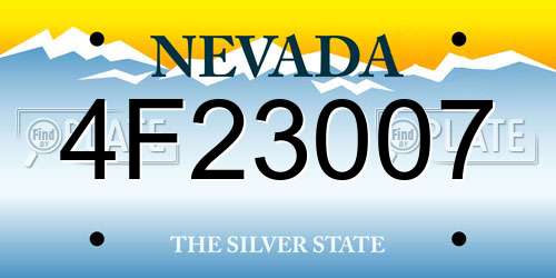 4F23007 Nevada License Plate