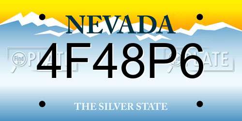 4F48P6 Nevada License Plate