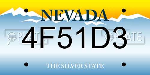 4F51D3 Nevada License Plate