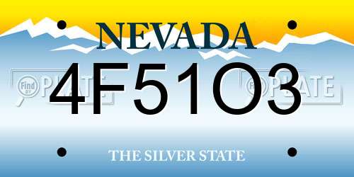 4F51O3 Nevada License Plate