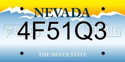 4F51Q3 Nevada License Plate
