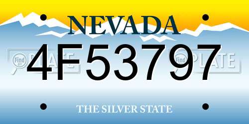 4F53797 Nevada License Plate