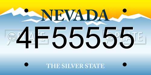 4F55555 Nevada License Plate