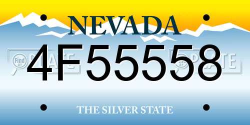 4F55558 Nevada License Plate