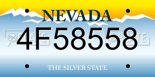 4F58558 Nevada License Plate