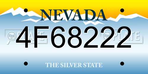 4F68222 Nevada License Plate
