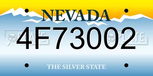 4F73002 Nevada License Plate
