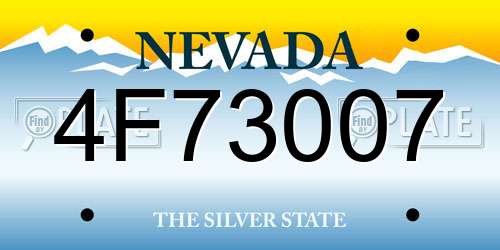 4F73007 Nevada License Plate