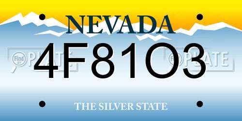 4F81O3 Nevada License Plate