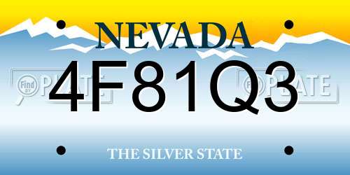 4F81Q3 Nevada License Plate