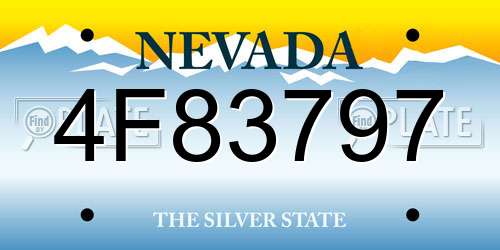 4F83797 Nevada License Plate