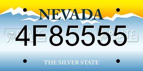4F85555 Nevada License Plate
