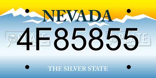 4F85855 Nevada License Plate
