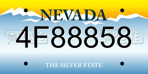 4F88858 Nevada License Plate