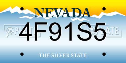 4F91S5 Nevada License Plate