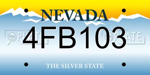 4FB103 Nevada License Plate