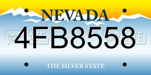 4FB8558 Nevada License Plate