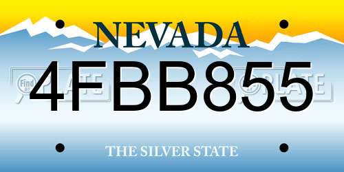 4FBB855 Nevada License Plate