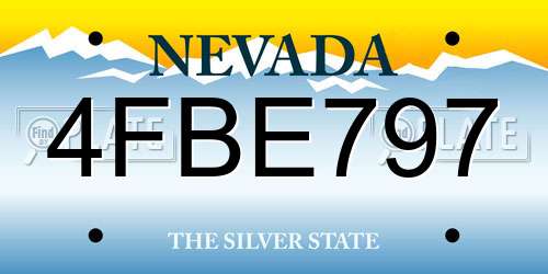 4FBE797 Nevada License Plate