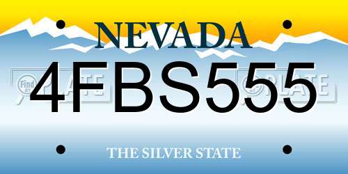 4FBS555 Nevada License Plate