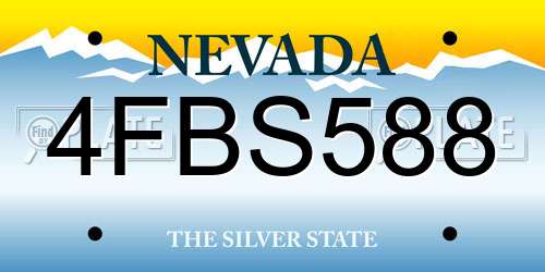 4FBS588 Nevada License Plate