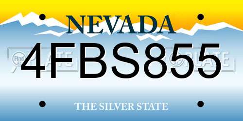 4FBS855 Nevada License Plate