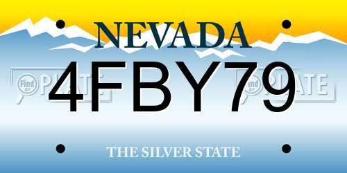 4FBY79 Nevada License Plate