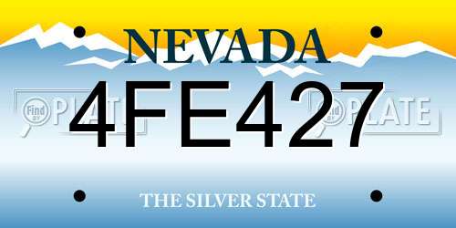 4FE427 Nevada License Plate