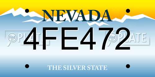 4FE472 Nevada License Plate