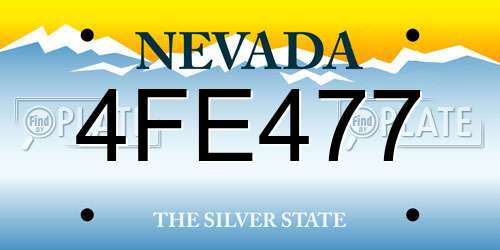 4FE477 Nevada License Plate