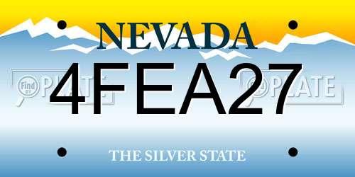 4FEA27 Nevada License Plate