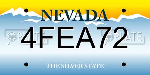 4FEA72 Nevada License Plate