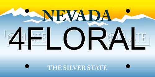 4FLORAL Nevada License Plate