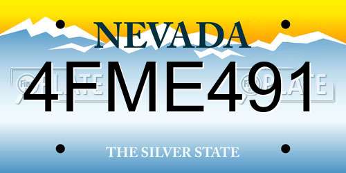4FME491 Nevada License Plate