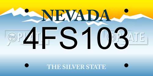 4FS103 Nevada License Plate