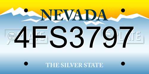 4FS3797 Nevada License Plate