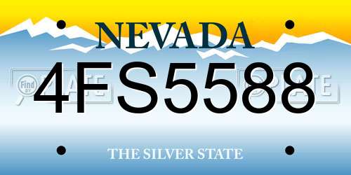 4FS5588 Nevada License Plate