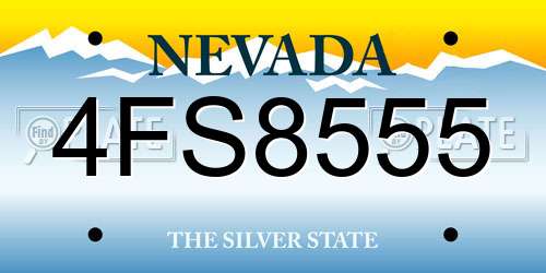 4FS8555 Nevada License Plate