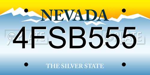 4FSB555 Nevada License Plate
