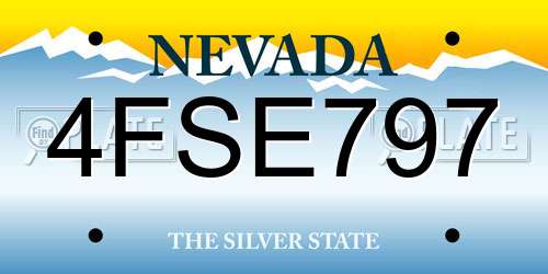 4FSE797 Nevada License Plate