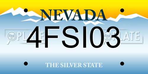 4FSI03 Nevada License Plate