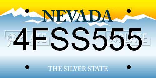4FSS555 Nevada License Plate