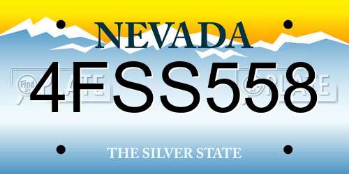 4FSS558 Nevada License Plate